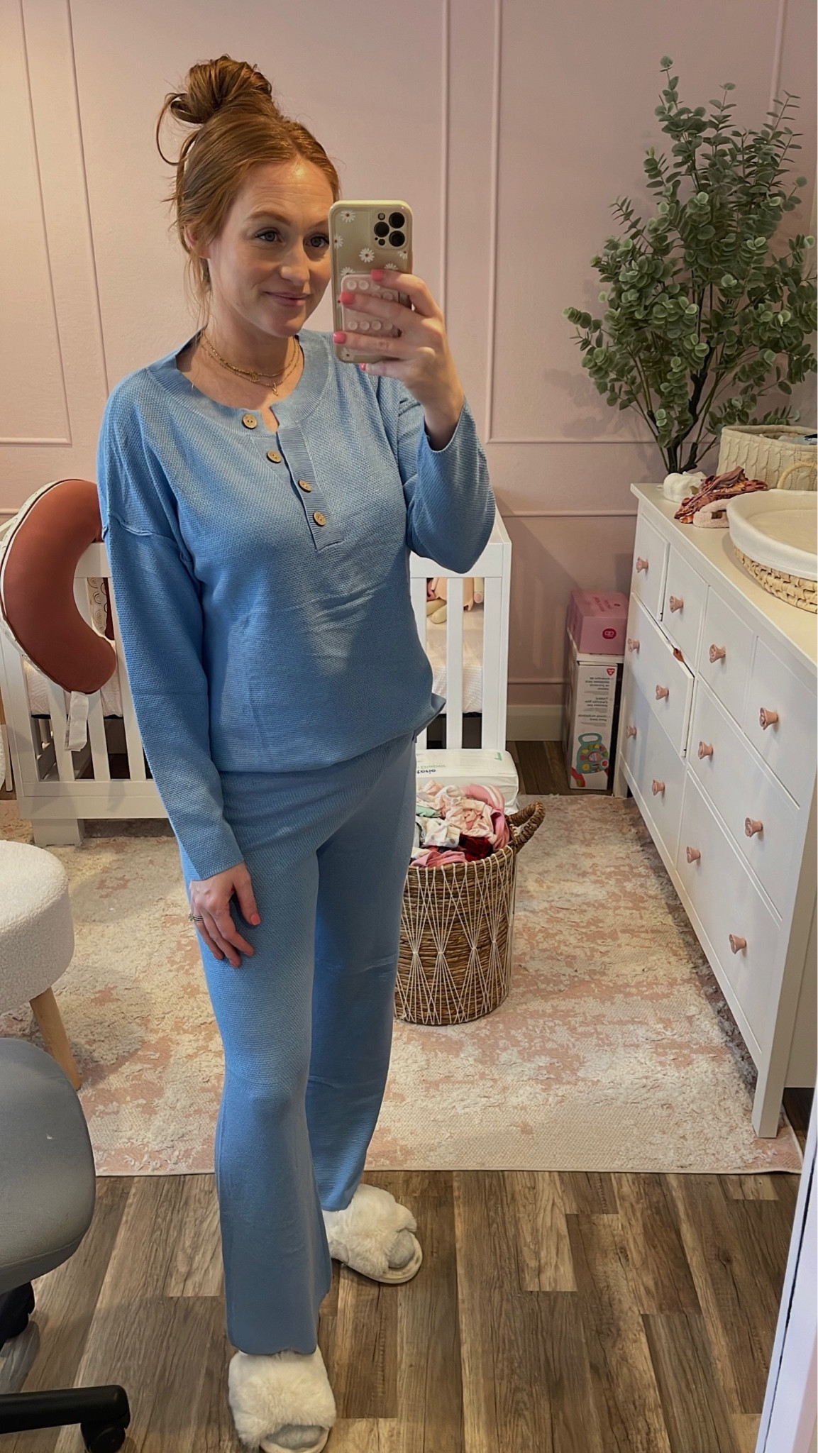 Super cute and comfy matching knit set 🩵 perfect postpartum outfit 

#LTKMostLoved #LTKstyletip #LTKfindsunder50