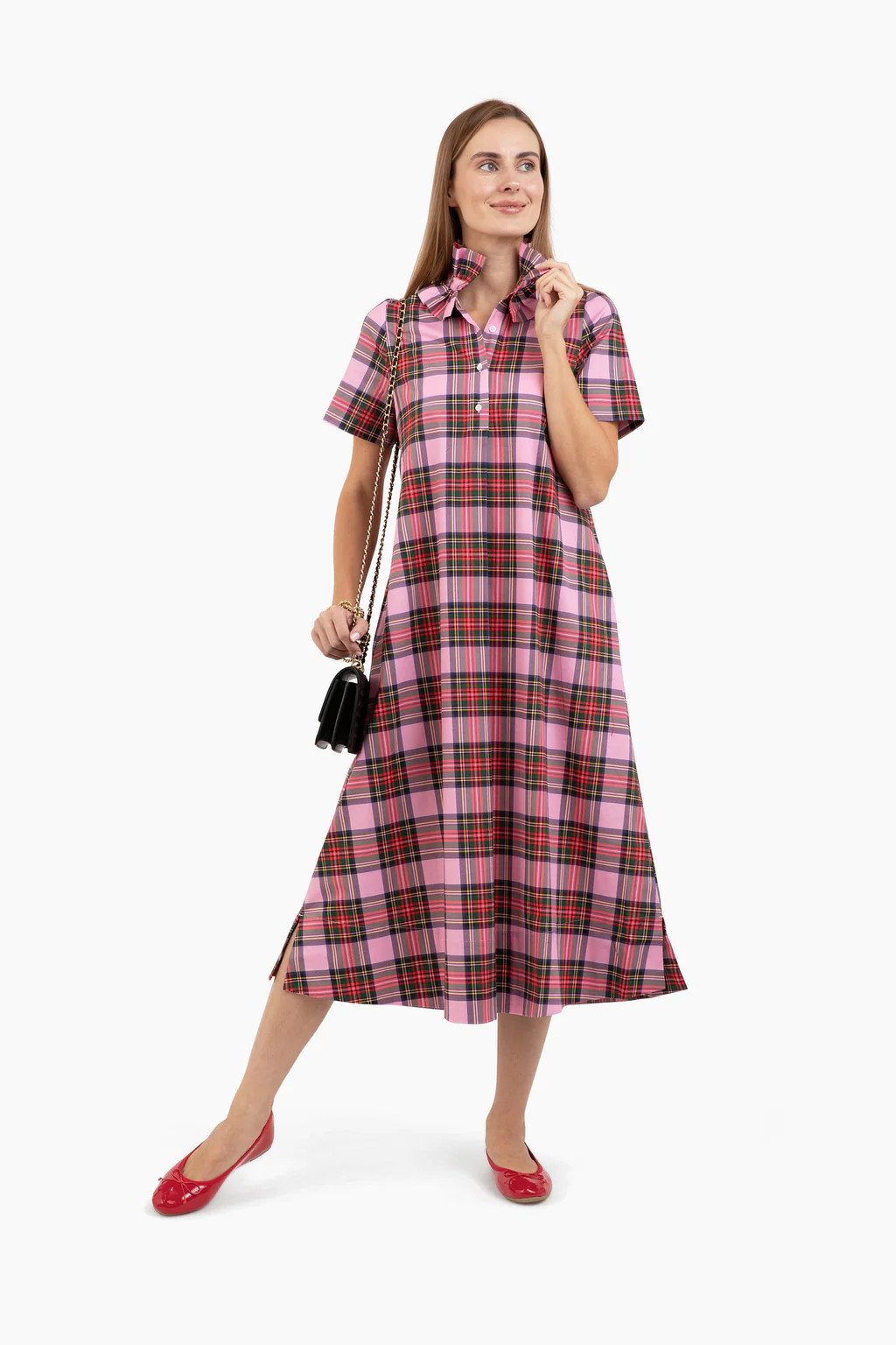 Weekender Ruffle Caftan - Merry Plaid | Quiet Culture