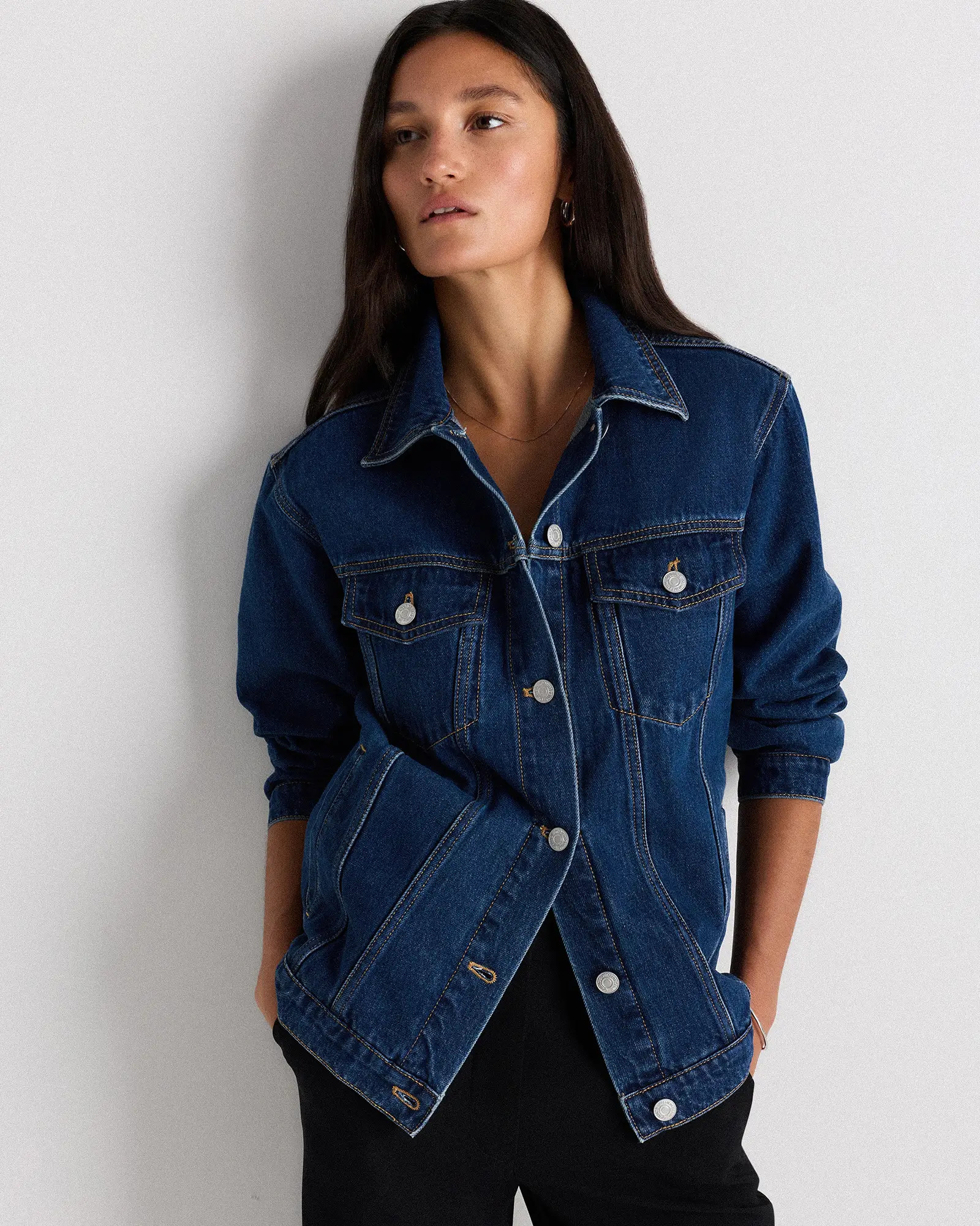 100% Organic Cotton Oversized Denim Jacket | Quince