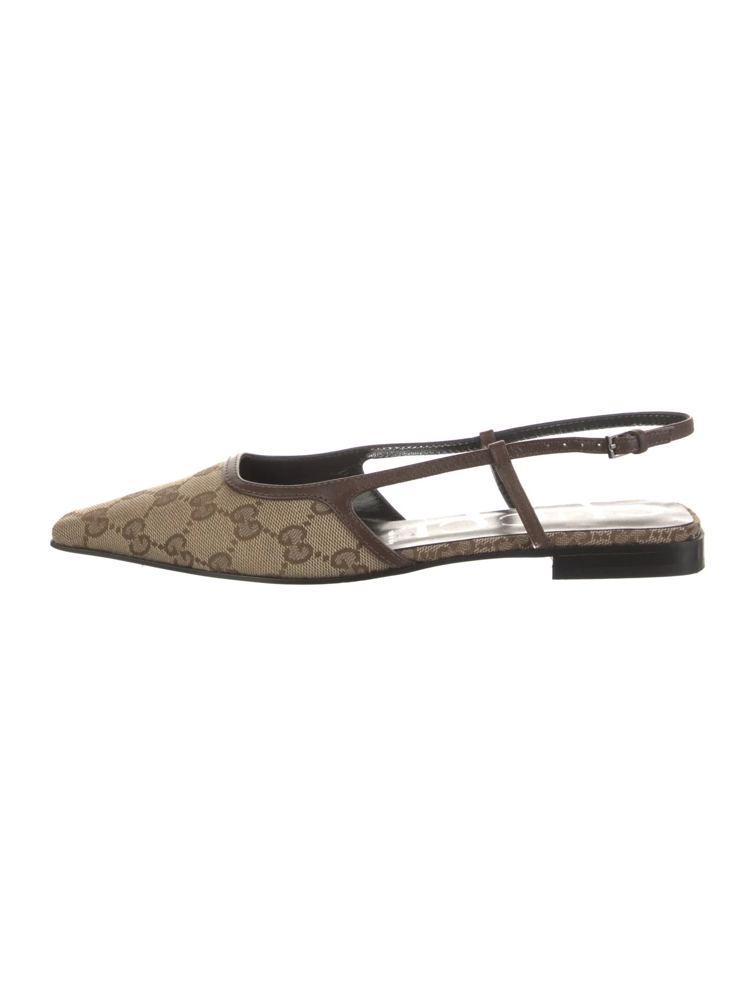 GG Canvas Canvas Slingback Flats | The RealReal