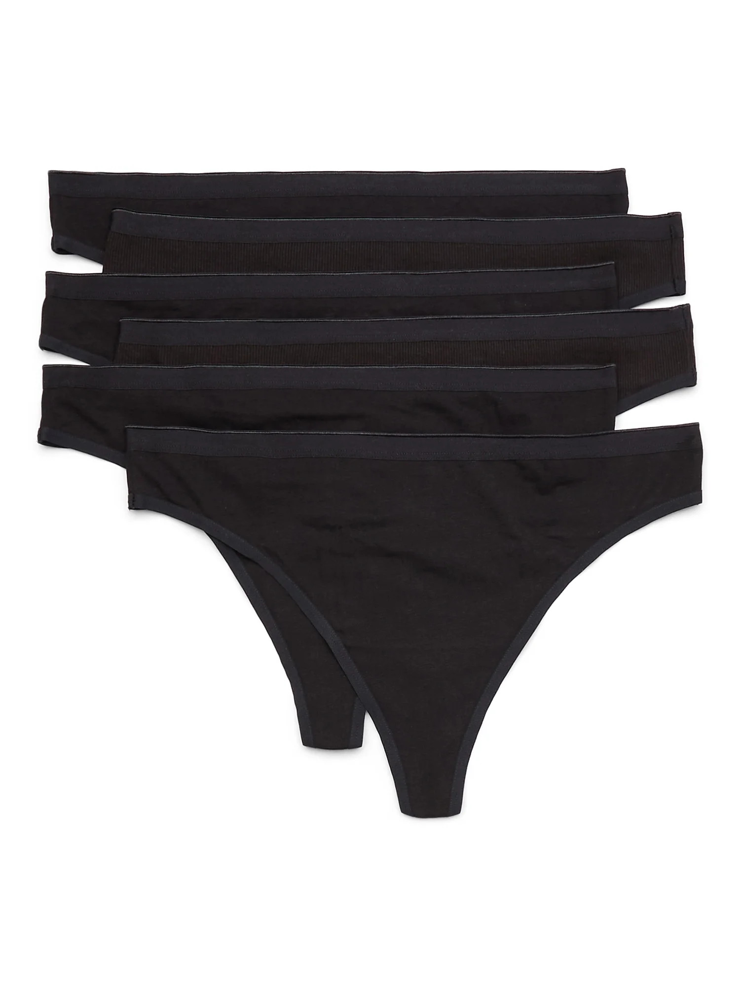 Joyspun Women's Cotton Thong Panties, 6-Pack, Sizes S-3XL | Walmart (US)