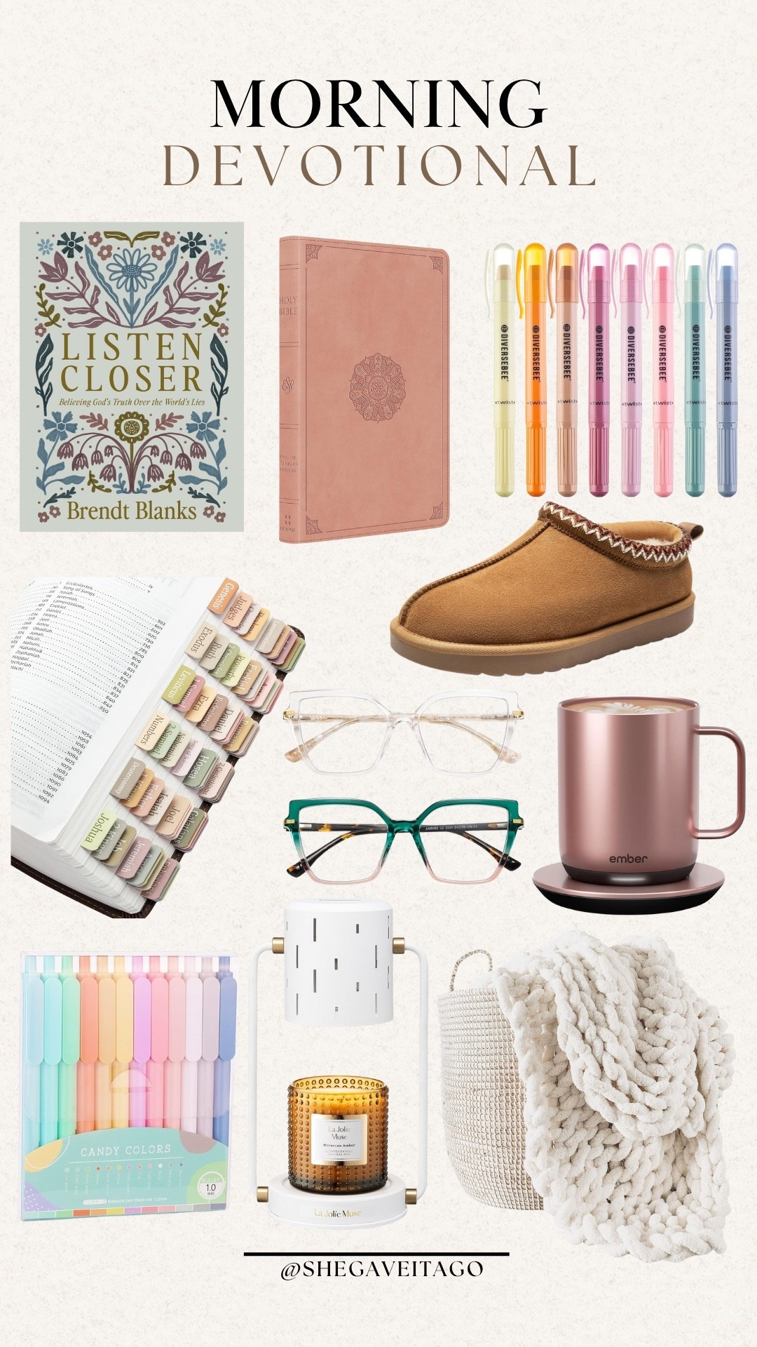 Morning devotional must haves, cozy mornings, bible, slippers, ember mug, candle warmer, shegaveitago

#LTKFindsUnder50 #LTKSeasonal #LTKHome