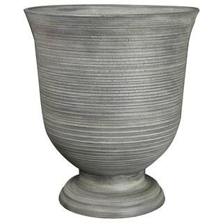 Greenwich 16 in. Striated Granite Resin Urn | The Home Depot