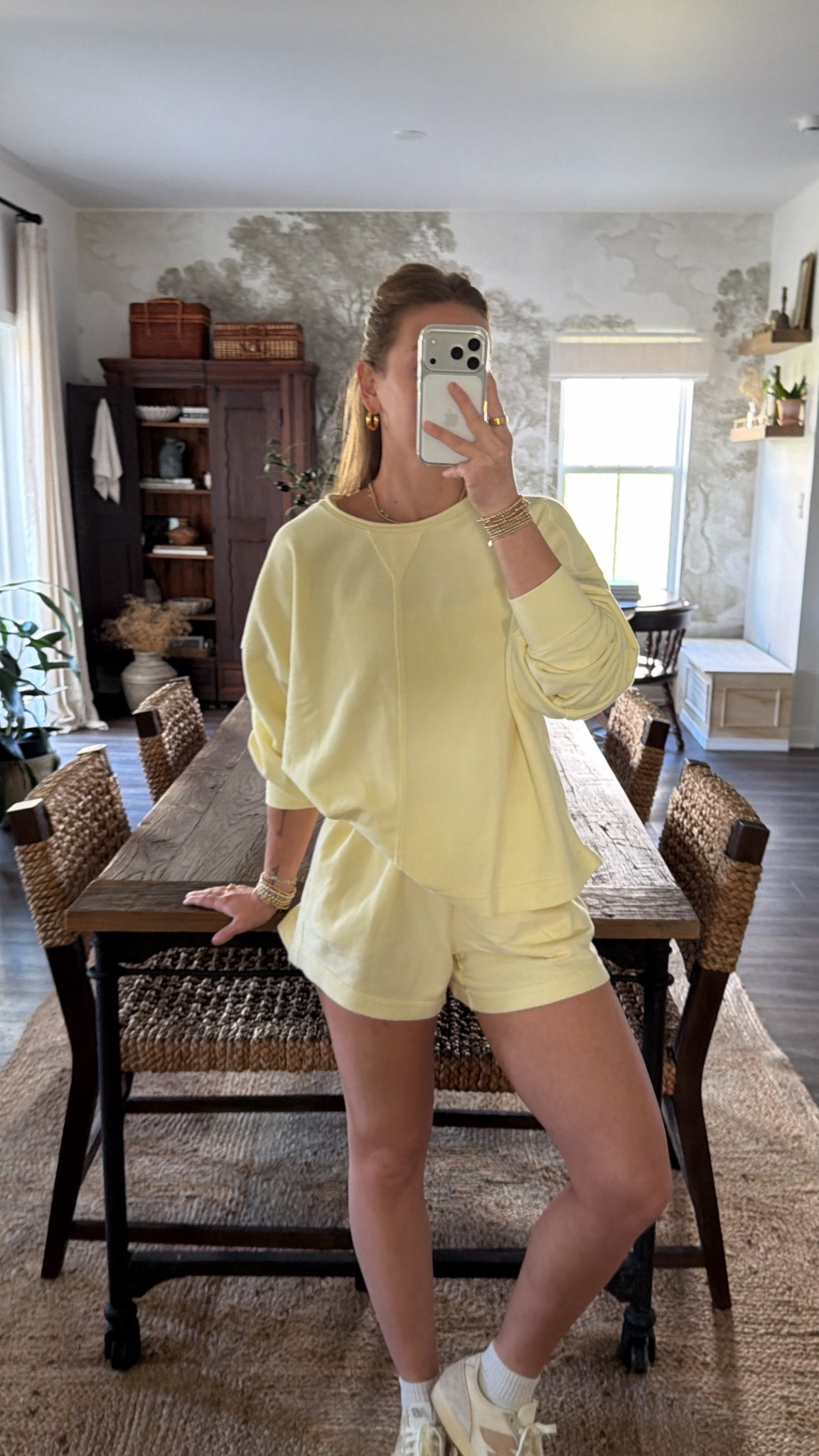 4/11/26 Casual Morning Errands Outfit

Easy, comfy, and perfect for a quick morning out 🤍

Wearing my Aerie yellow lounge set (size S bottoms, M top) — lightweight, soft, and so good for running errands or grabbing coffee. Paired with my New Balance sneakers and Amazon socks for that effortless, everyday feel.

Everything is linked here ✨

#LTKootd #LTKgrwm