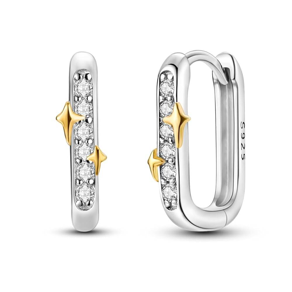 MULA 925 Sterling Silver Hoop Earrings for Women Cute 5A Cubic Zirconia Classic Small Hoop Earrin... | Amazon (US)