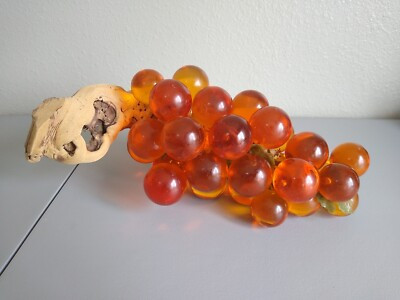 Vintage Mid Century Acrylic Lucite Grapes - Large Orange Cluster Retro MCM | eBay US