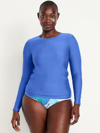Long-Sleeve Matte Rashguard Swim Top | Old Navy (US)