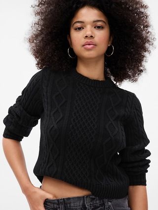 PROJECT GAP Cropped Cable-Knit Sweater | Gap (US)