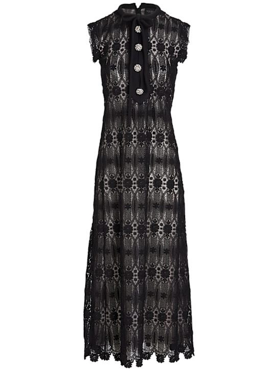 Embroidered macramé long dress | Luisaviaroma