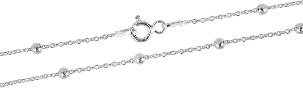 AeraVida Sleek Satellite 1mm Cable Chain 18-inch Sterling Silver Necklace | Amazon (US)