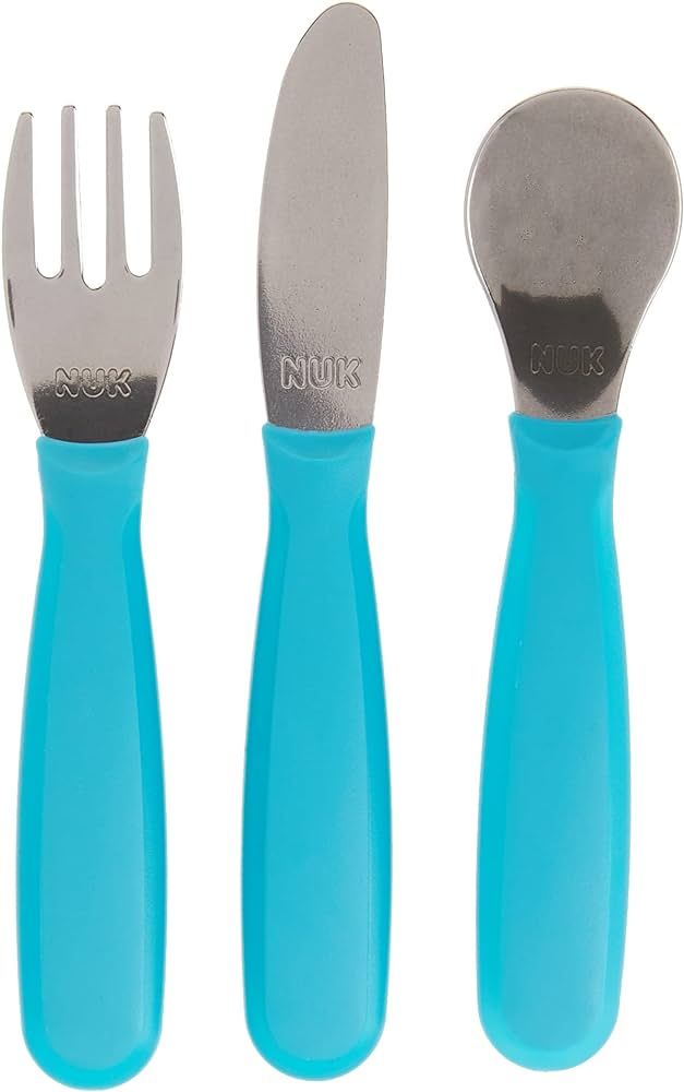 NUK Kiddy Cutlery Fork, Knife, and Spoon Set, 3 Pack, 18+ Months | Amazon (US)