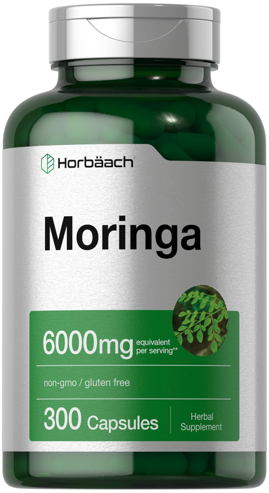 Horbäach Moringa Oleifera | 300 Powder Capsules | Non-GMO and Gluten Free Extract Formula | Comp... | Amazon (US)