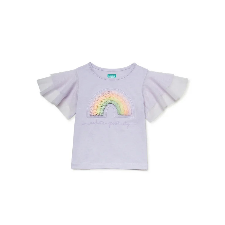 365 Kids from Garanimals Girls Short Sleeve Chiffon Top, Sizes 4-10 | Walmart (US)