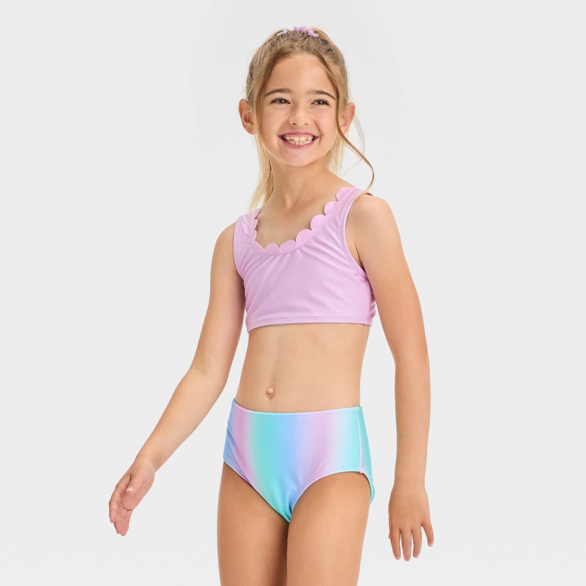 Girls' 'Sea Life' Solid Bikini Set - Cat & Jack™ Light Purple | Target