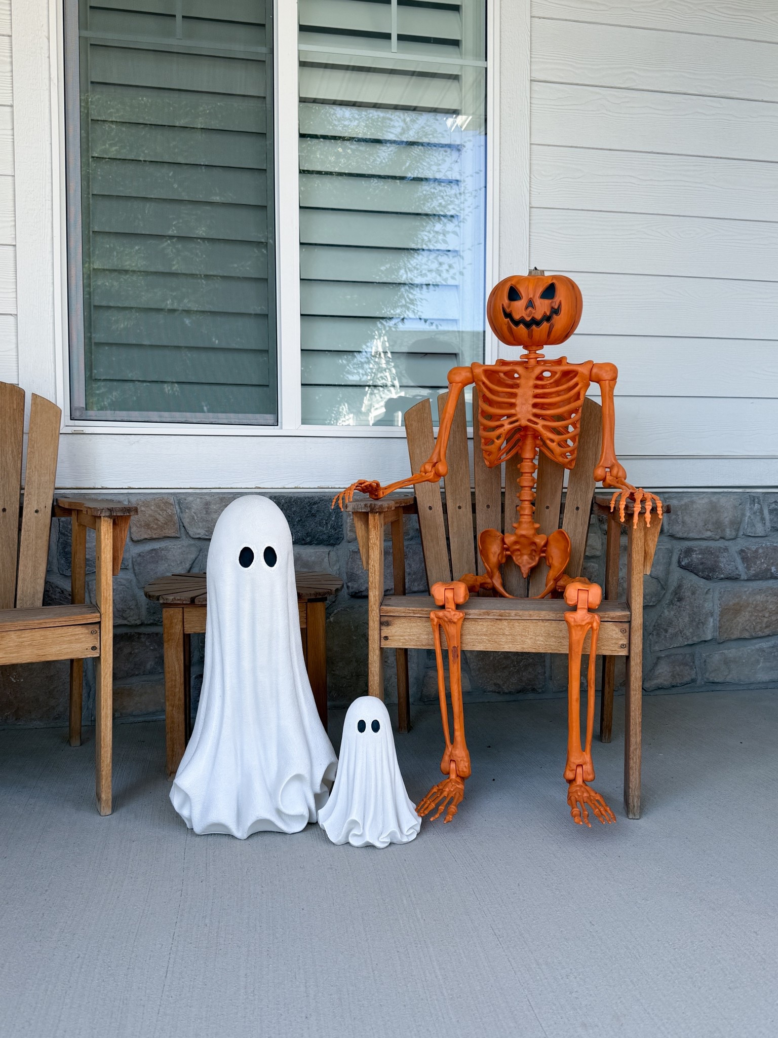 Our fall porch is just getting started over here & I couldn’t resist kicking it off with these cute ghosts + my new pumpkin head skeleton guy. He’s such a fun statement piece for October & he’s on sale right now. I love starting simple & layering more in as the season goes. It always feels like the porch gets cozier week by week.

Teakwood furniture is vintage from the 1970s. 

fall porch decor - halloween front porch ideas - neutral halloween decor - ghost decor - pumpkin skeleton - porch halloween inspiration - front door halloween decor - pumpkin head skeleton - fall home decor ideas - simple halloween porch


#LTKHome #LTKSeasonal #LTKHalloween