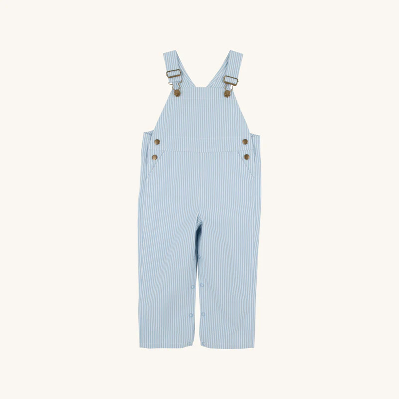 Chapman Choo Choo Longalls - Barrington Blue Tally Ticking S | The Beaufort Bonnet Company
