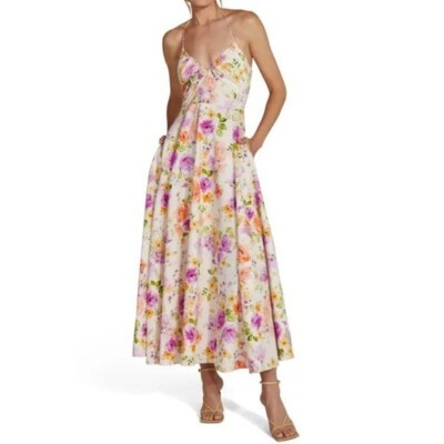 Favorite Daughter Halting Traffic Dress in Oahu Watercolor Midi Floral 8 Read  | eBay | eBay US