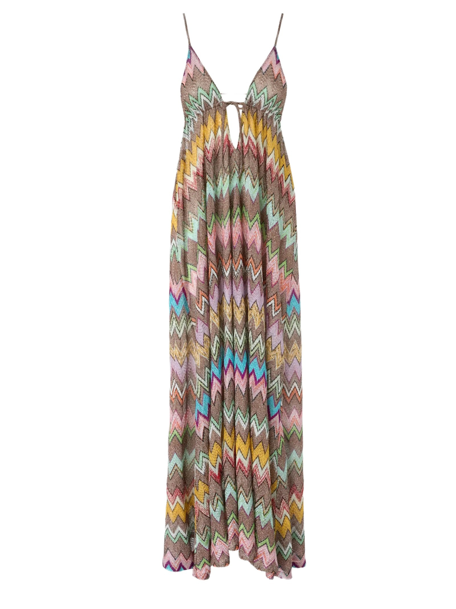 Missoni V-Neck Zigzag Pattern Maxi Dress | Senser US