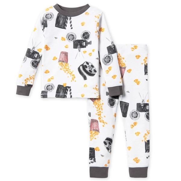 Movie Night Snug Fit Organic Pajamas - 2-Piece 12M | Burts Bees Baby