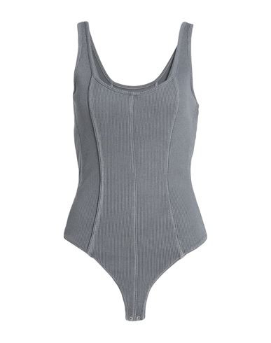 Agolde Woman Bodysuit Grey Size M Organic cotton, Lyocell, Elastane | YOOX (US)