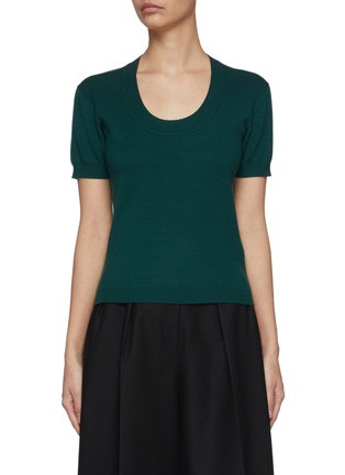BOTTEGA VENETA | Deep Crewneck Cashmere Cotton Blend Knit Top | Women | Lane Crawford - Shop Desi... | Lane Crawford (Global)