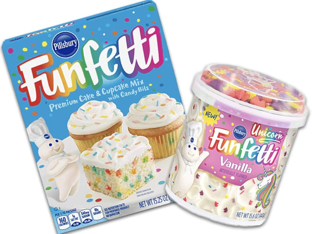 Pillsbury Funfetti Premium Cake & Cupcake Mix with Frosting Bundle (Unicorn Vanilla) | Amazon (US)