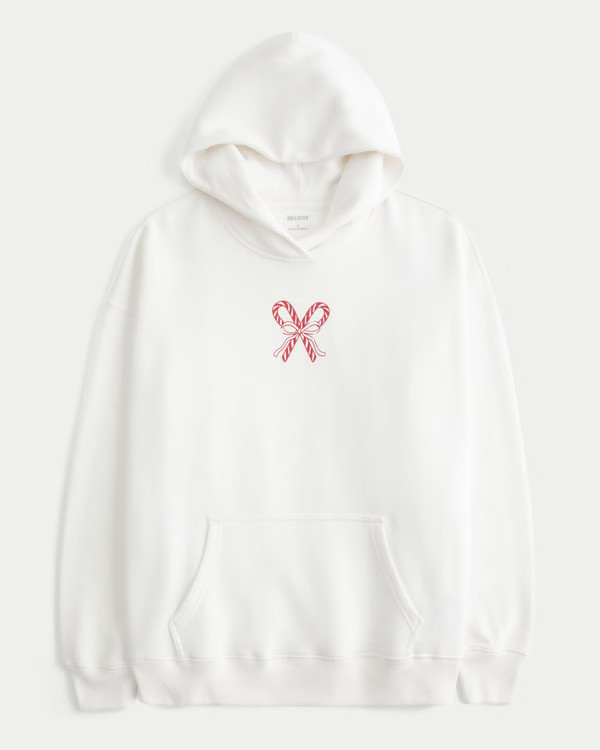 Women's Oversized Candy Cane Graphic Hoodie | Women's Tops | HollisterCo.com | Hollister (US)