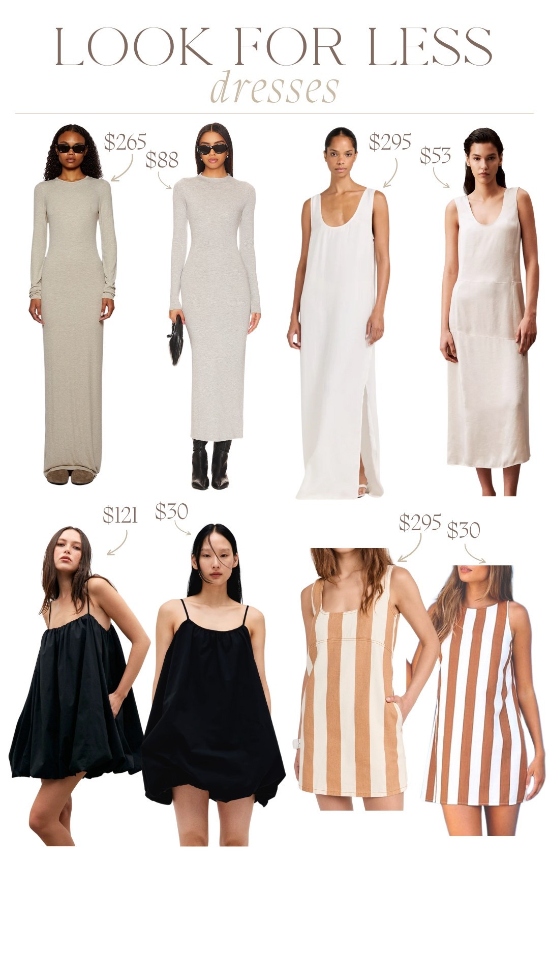 Look for less: Dress edition. Sharing alternatives to some of my new/favorite dresses.



Designer dupe, affordable dresses

#LTKPetite #LTKSaleAlert #LTKStyleTip