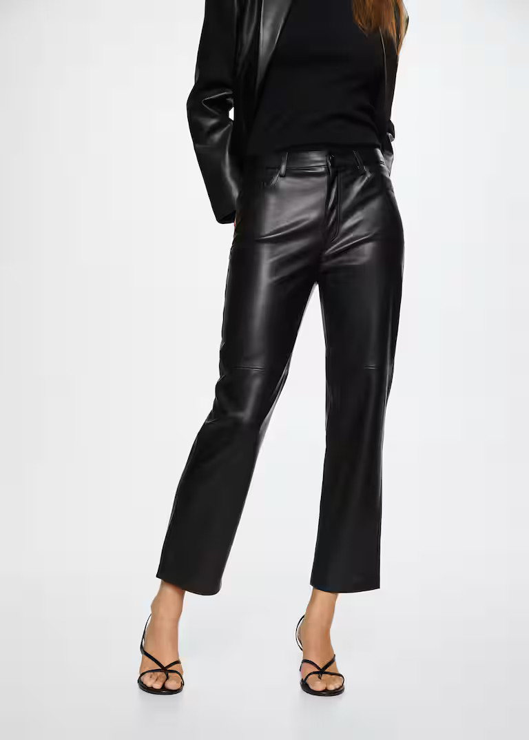 Faux-leather trousers | MANGO (UK)