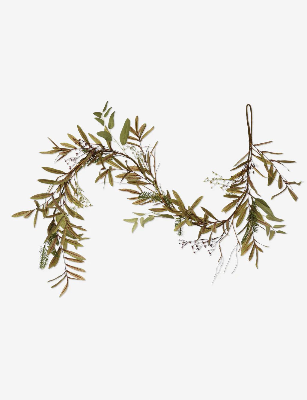 Faux Olive Leaves and Evergreens Garland | Lulu and Georgia 