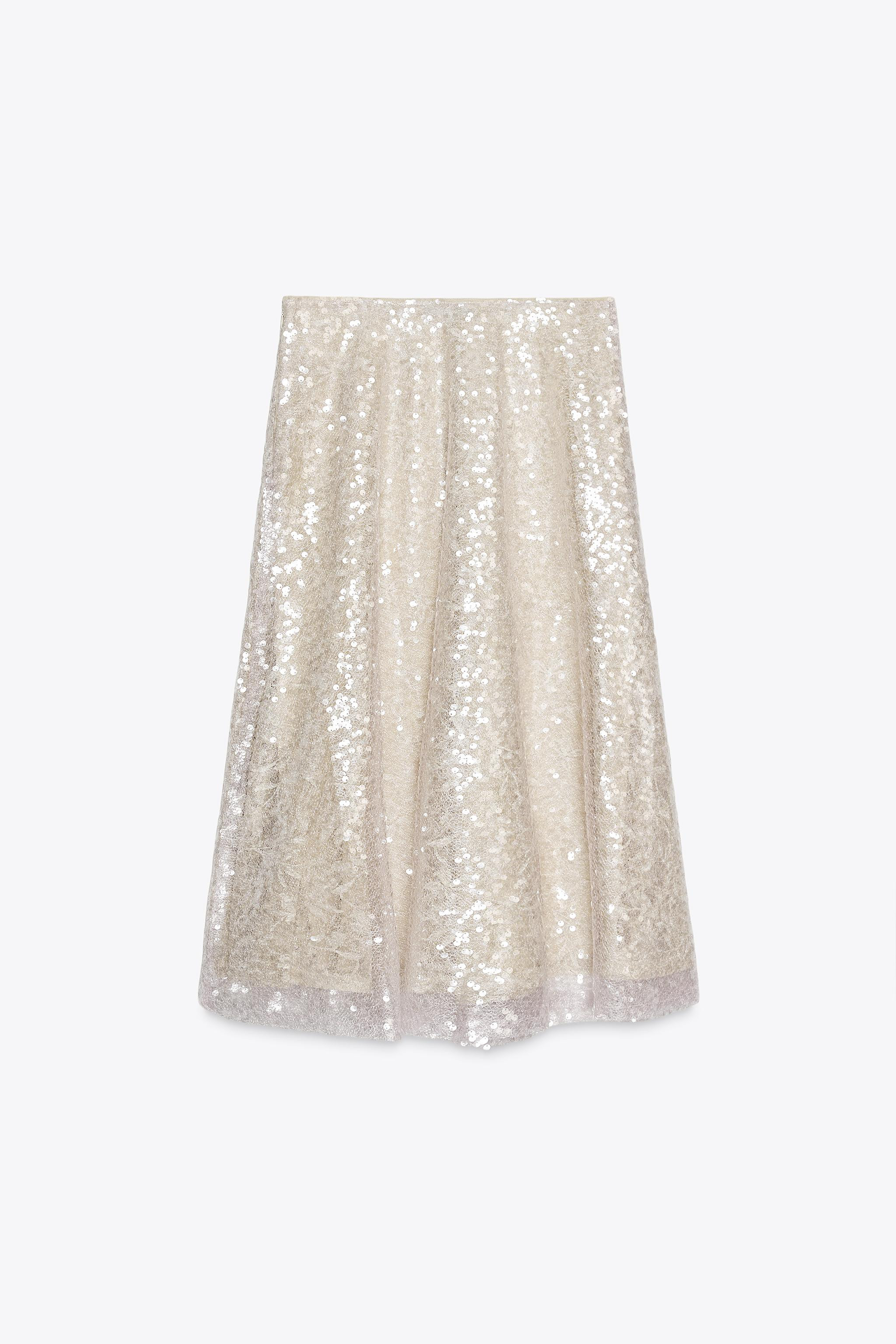 SEQUINED KNIT MIDI SKIRT | Zara US