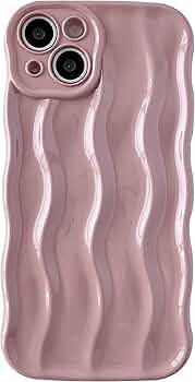 Caseative Water Ripple Pattern Curly Wave Frame Soft Compatible with iPhone Case (Pink,iPhone 14 ... | Amazon (US)