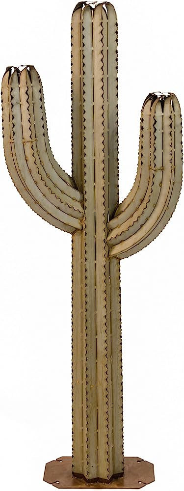 Desert Steel Saguaro Cactus Torch - (Small - 21”W x 60”H x 8”D) - Outdoor Metal Yard Art & ... | Amazon (US)
