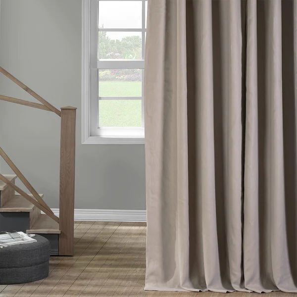 Exclusive Fabrics French Linen Lined Curtain Panel - 50 X 108 - Earl Grey | Bed Bath & Beyond
