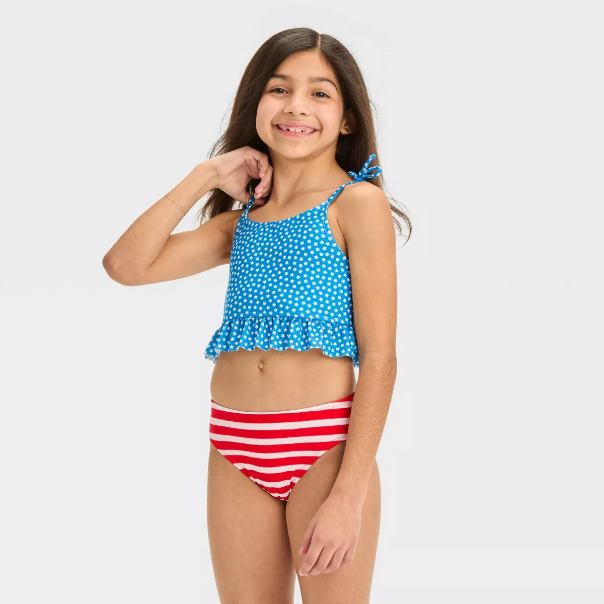 Girls' Star Bright and Striped Midkini Set - Cat & Jack™ | Target