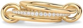 PAVOI 14K Gold Plated Interlocked Stackable Rings for Women - Statement Mixed Metals Multi Ring S... | Amazon (US)