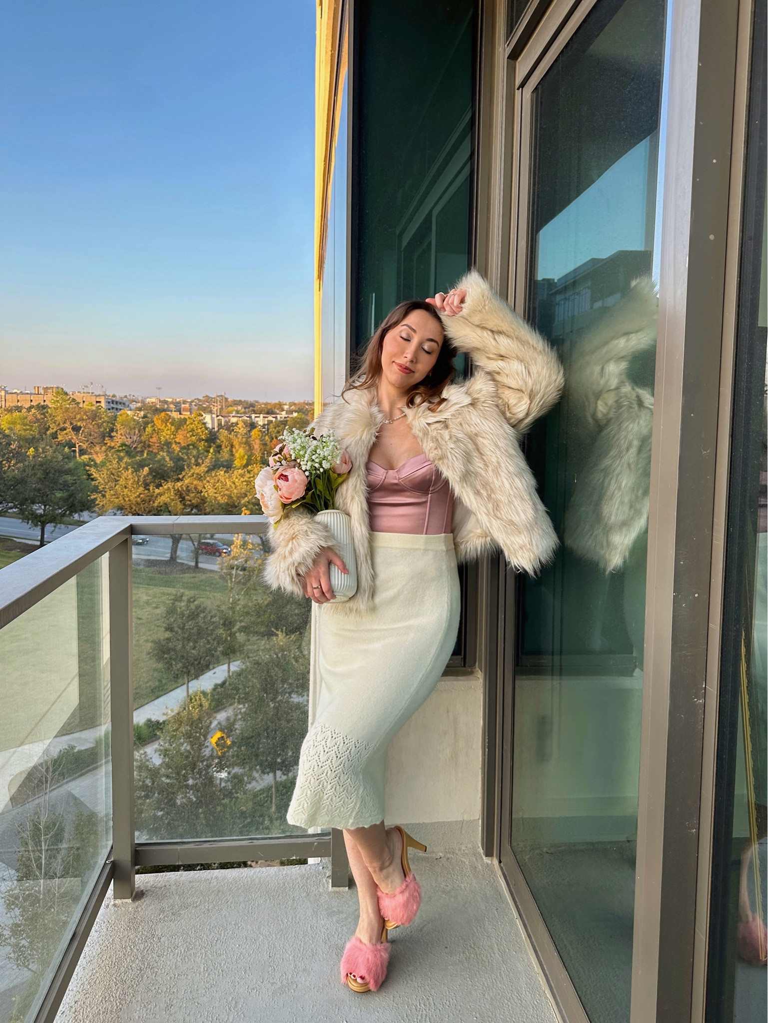 faux fur + pink outfit combo for winter 🩷

coat: steve madden - it’s selling out fast but they just restocked in ALL sizes on Revolve! Get it before it goes out of stock again (wearing size medium)
top: aritzia (size 4)
skirt: simple retro (size small)
heels: candies via nordstrom (size 9 - I recommend sizing up!)

[coquette fashion, pinterest girly aesthetic, feminine style, off white, cream knit midi skirt, pastel pink satin bustier corset top, fur try fuzzy coat with collar, heeled mule mules sandals, winter outfit idea, holiday party outfit, ootd, ootn] 

#LTKHoliday #LTKStyleTip #LTKSeasonal