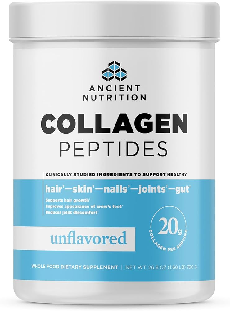 Ancient Nutrition Collagen Peptides, Collagen Peptides Powder, Unflavored Hydrolyzed Collagen, Su... | Amazon (US)