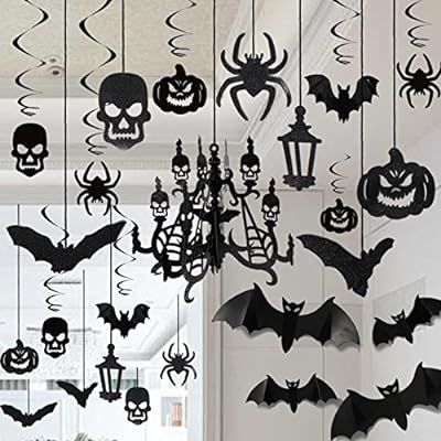 JOYIN Halloween Haunted House Chandelier Decoration Swirl Ceiling Hanging and Wall Decoration Set | Amazon (US)