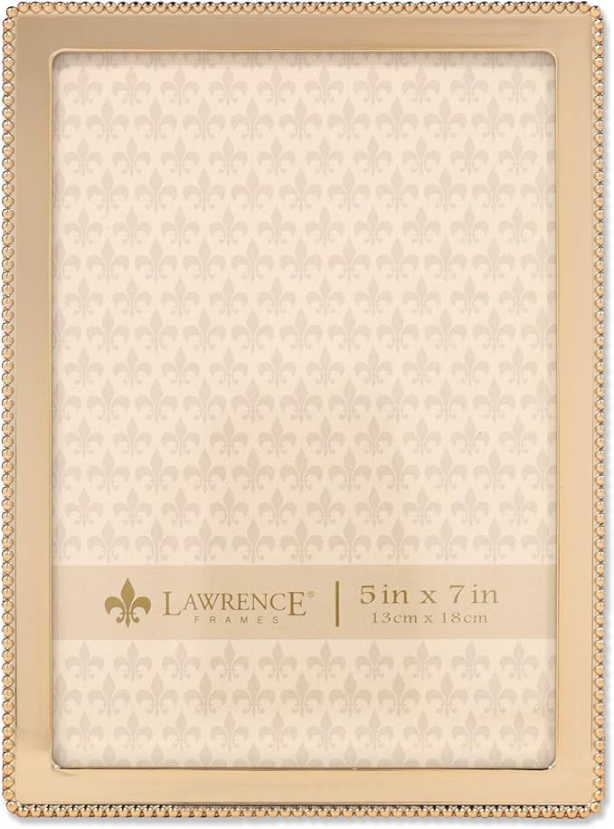 Lawrence Frames 714057 5x7 Gold Metal Classic Bead Picture Frame | Amazon (US)