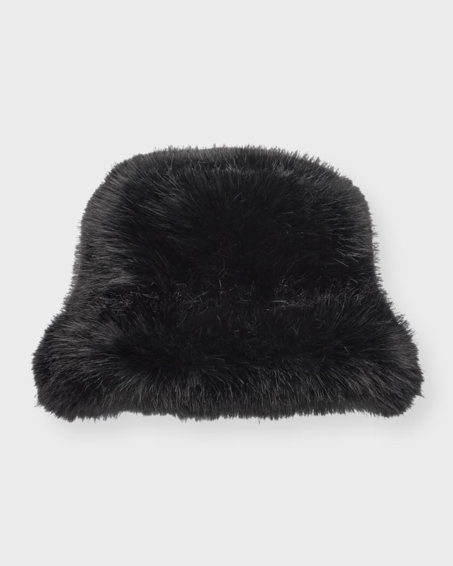 Surell Accessories Eyelash Faux Fur Bucket Hat | Neiman Marcus