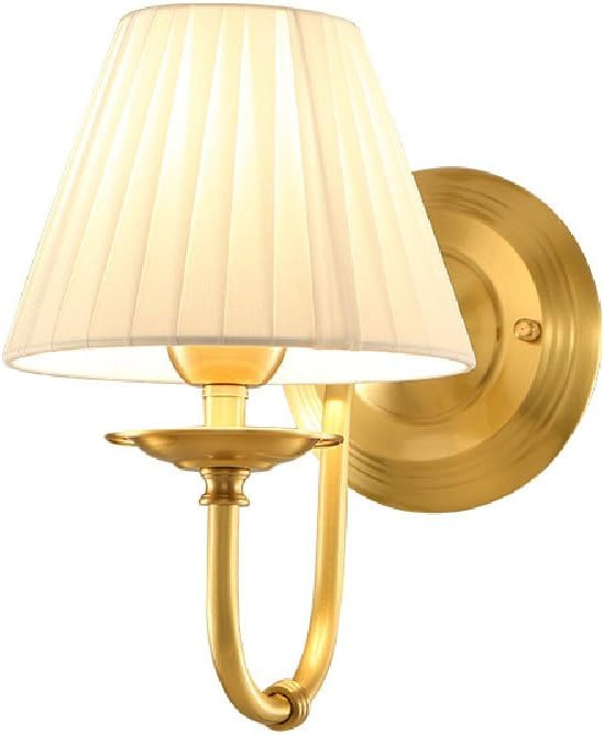 Wall Mounted Light American Luxury All Bronze Copper Wall Lamp European Simple Cloth Lampshade Be... | Amazon (US)