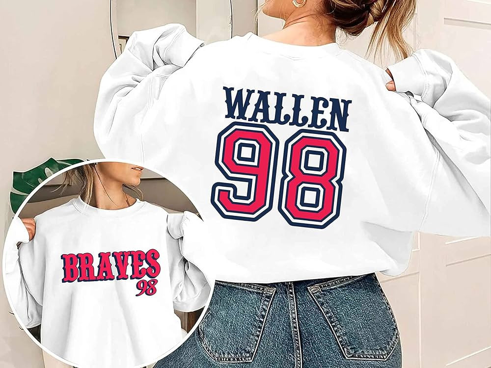 Bra%ves 98 Shirt, Wallen Bra%ves 98 Shirt, Wallen One Thing At A Time Tour Shirt Wallen Womens Me... | Amazon (US)