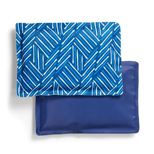 Cool Coolers by Fit & Fresh 2 Pack Soft Ice, Flexible Stretch Nylon Reusable Ice Packs for Lunch Boxes & Coolers, Navy Sketch Weave & Blue | Amazon (US)