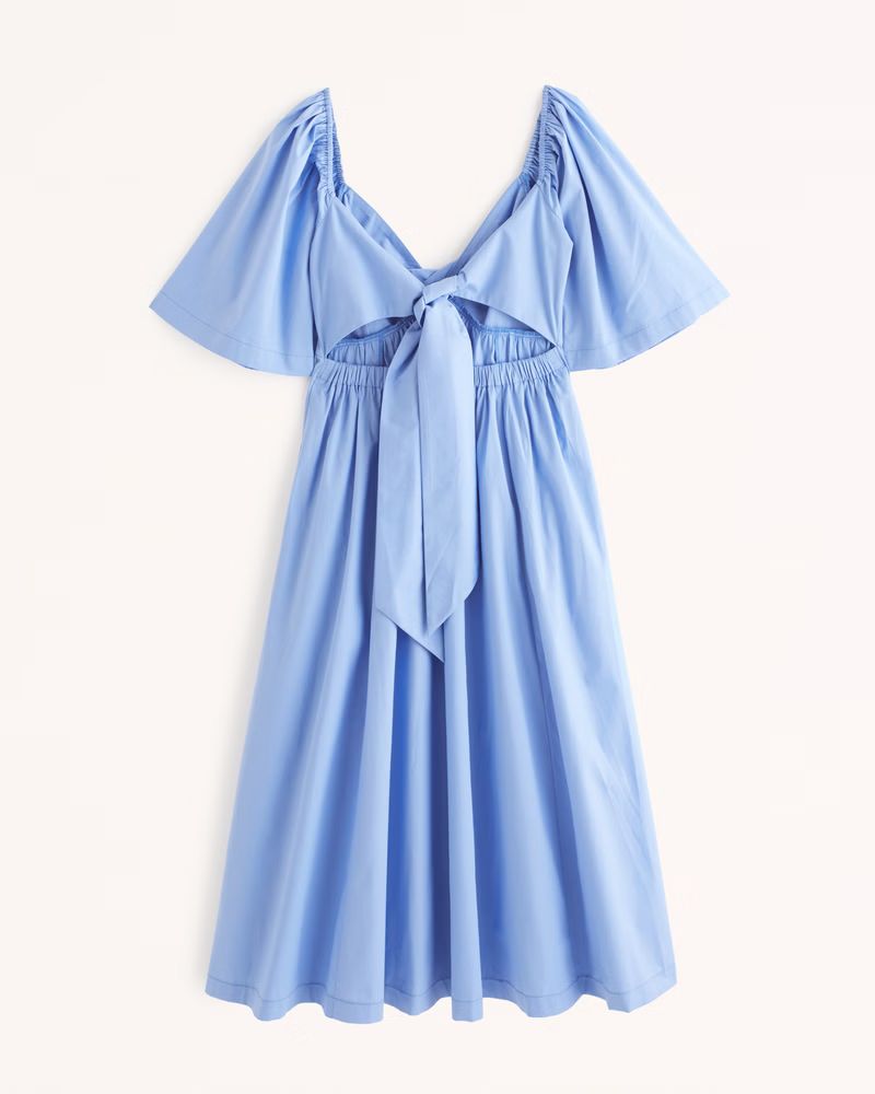 Angel Sleeve Twist-Front Midi Dress | Abercrombie & Fitch (US)