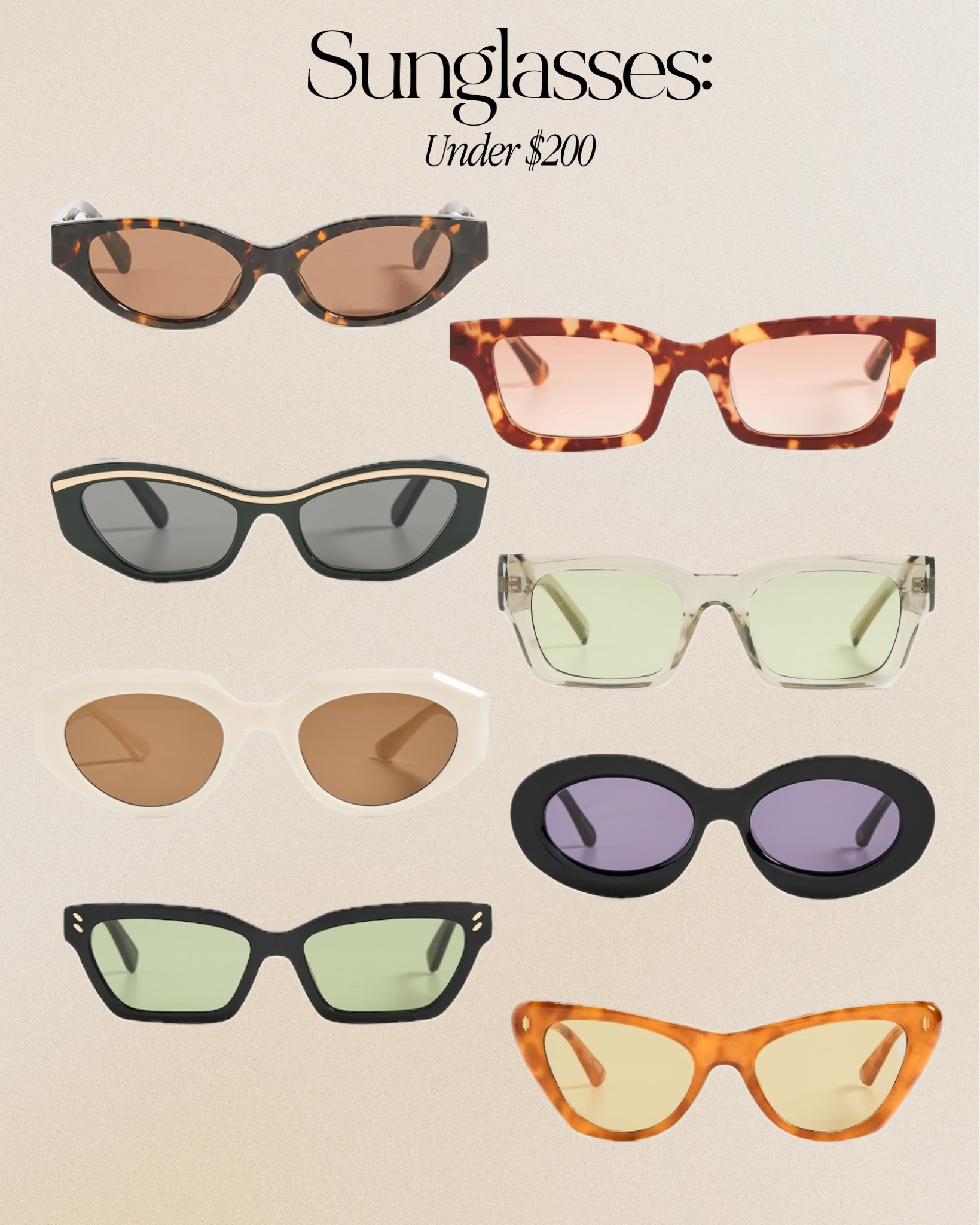 Sunglasses under $200 for Spring