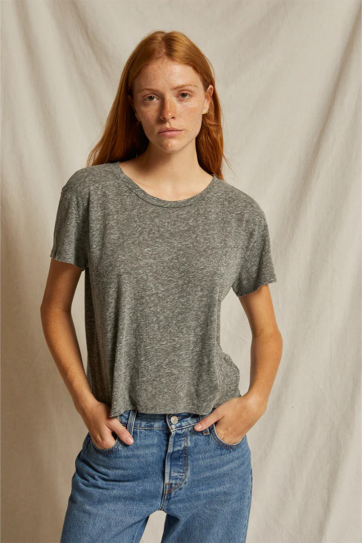 Perfect White Tee Harley Crispy Lightweight Boxy Tee - Heather Gray | Ama La Vita