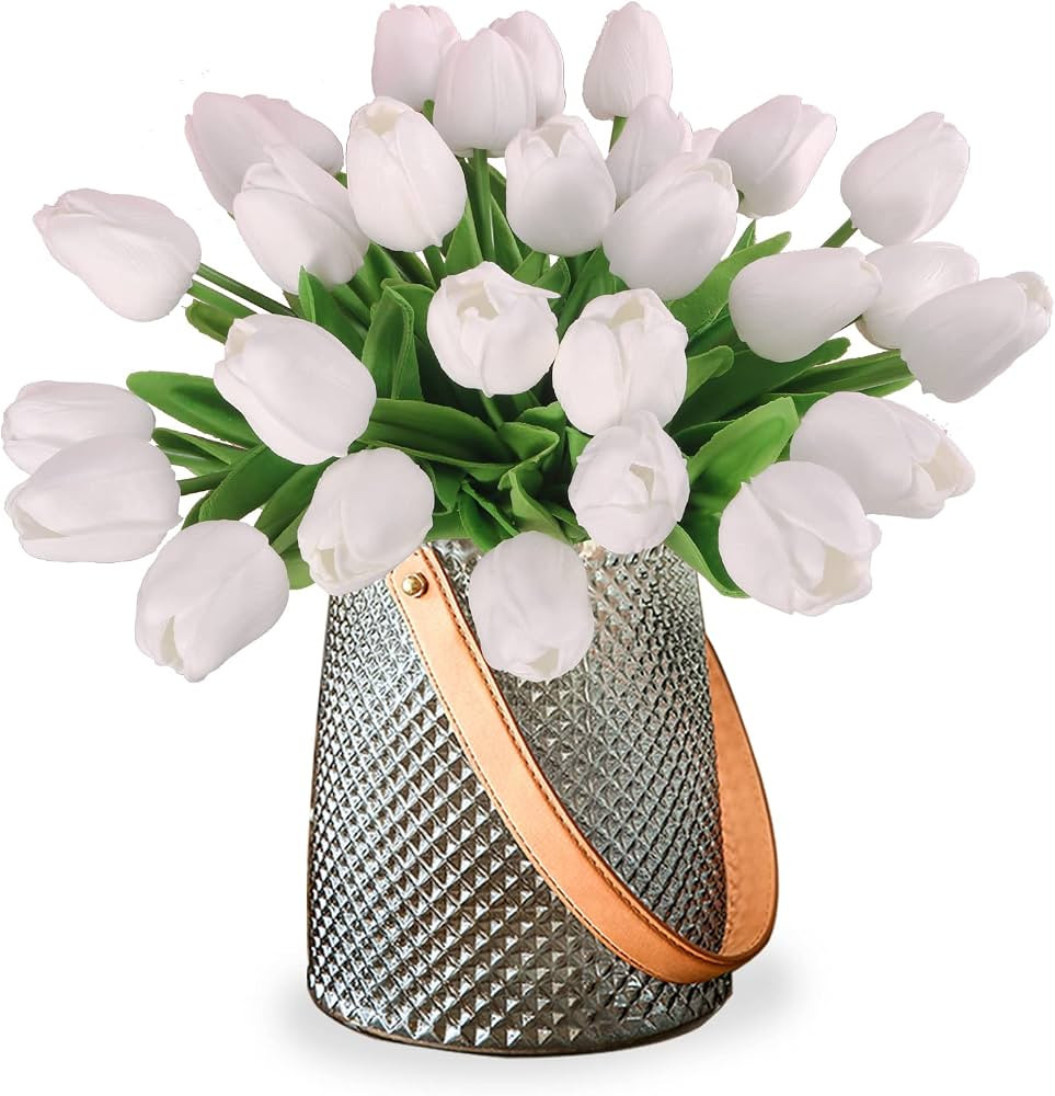 30pcs Real Touch Tulips PU Artificial Flowers, Fake Tulips Flowers for Arrangement Wedding Party ... | Amazon (US)
