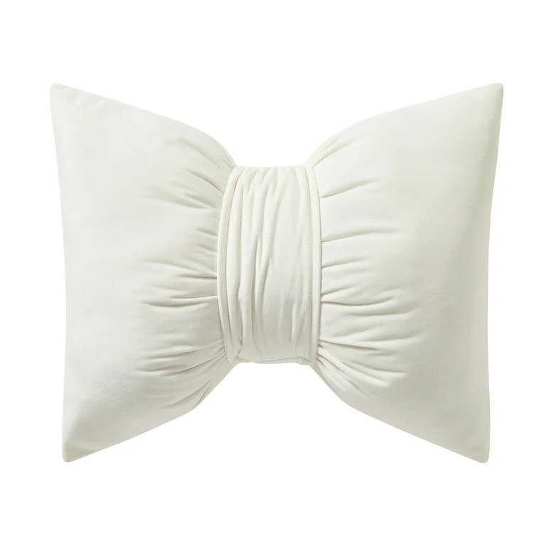 My Texas House 15" x 18" Bow White Velvet Decorative Pillow - Walmart.com | Walmart (US)