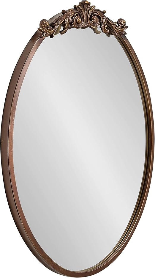 Kate and Laurel Arendahl Ornate Glam Oval Mirror, 18 x 24, Bronze, Dramatic Baroque Style Wall Mi... | Amazon (US)